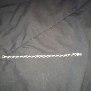 Rhinestone and heart tennis bracelet